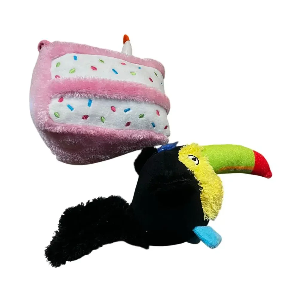 ZippyPaws Cake Bark Todd‎ The Tropical Toucan Squeaky Dog Toy Lot